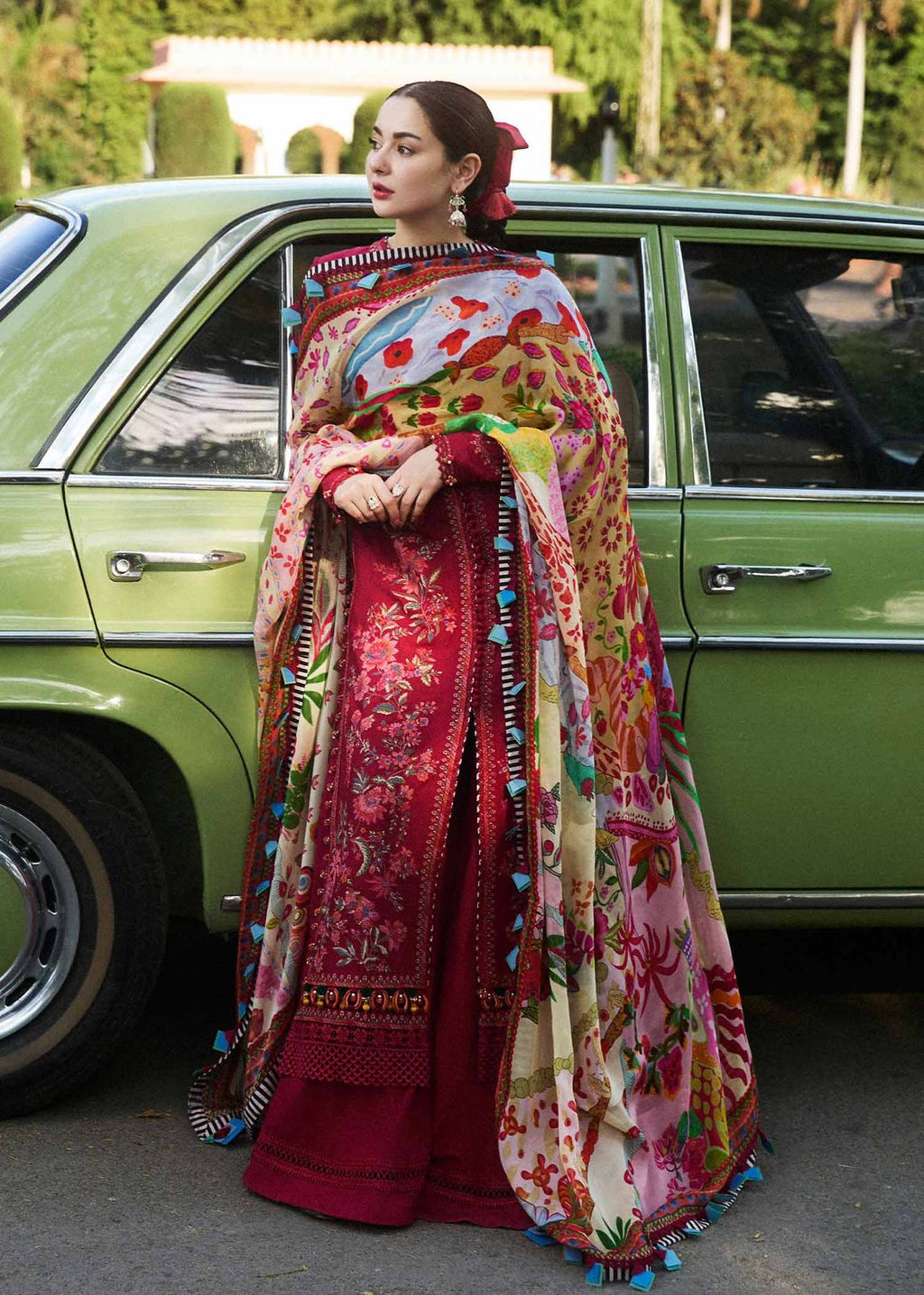 HUSSAIN REHAR 3PC LAWN UNSTITCHED EMBROIDERED 
Code:4019