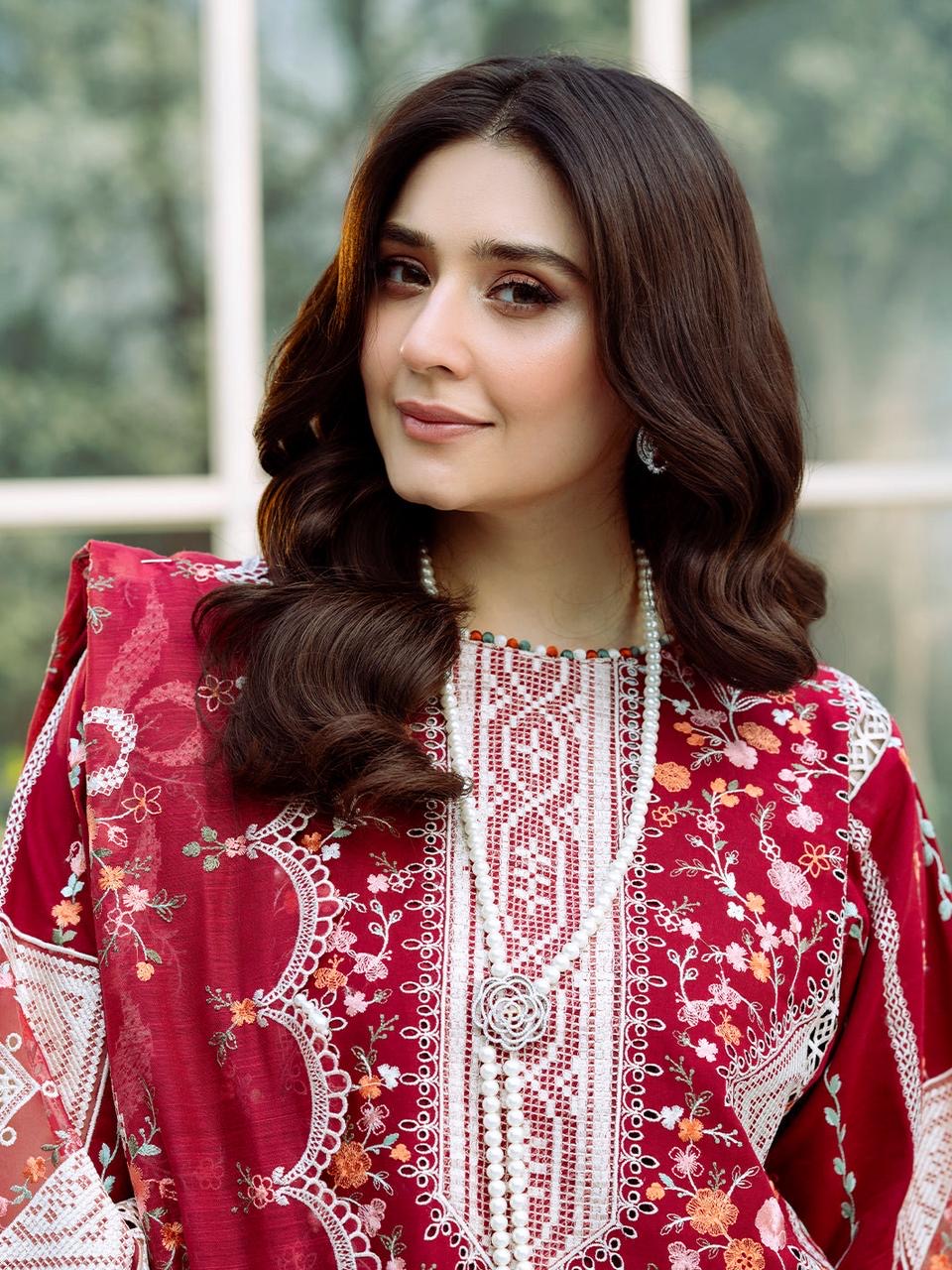BIN ILYAAS 3PC UNSTITCHED FULLY EMBROIDERED LAWN