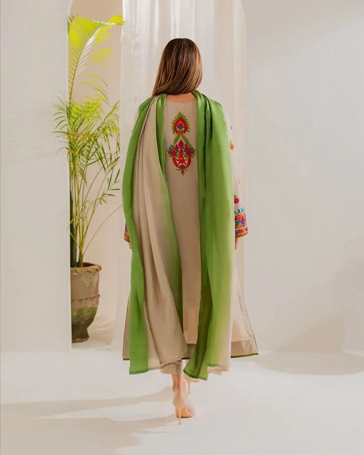 VINTAGE 3PC UNSTITCHED EMBROIDERED LUXURY