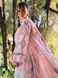 Maria B 2Piece Butterfly Pink Full Printed Lawn Summer'26 Embroidered Unstitched