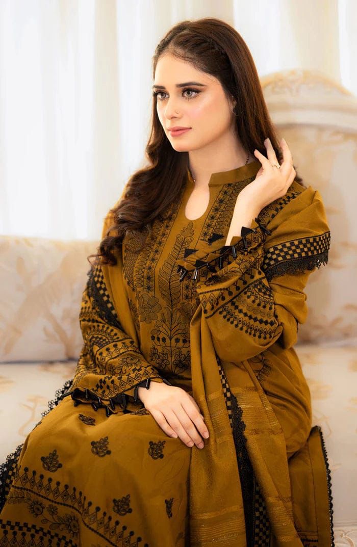 URGE 3PC UNSTITCHED FULLY EMBROIDERED SUIT