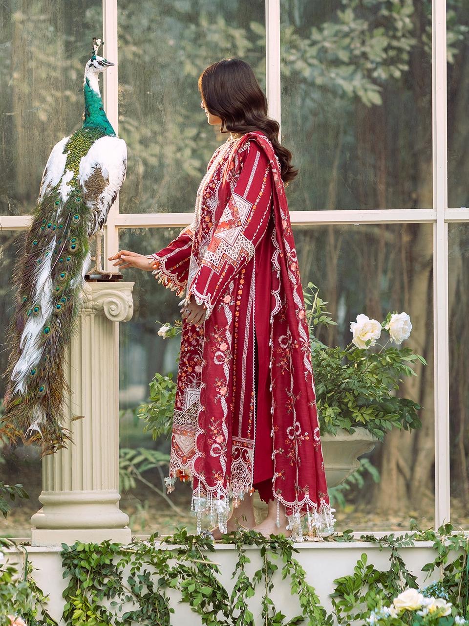 BIN ILYAAS 3PC UNSTITCHED FULLY EMBROIDERED LAWN
