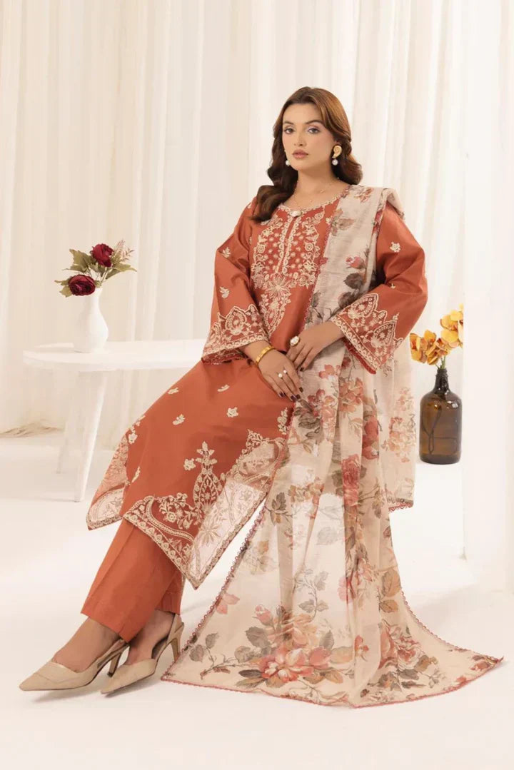 MOHAGANI 3PC LAWN UNSTITCHED EMBROIDERED
Code:7300