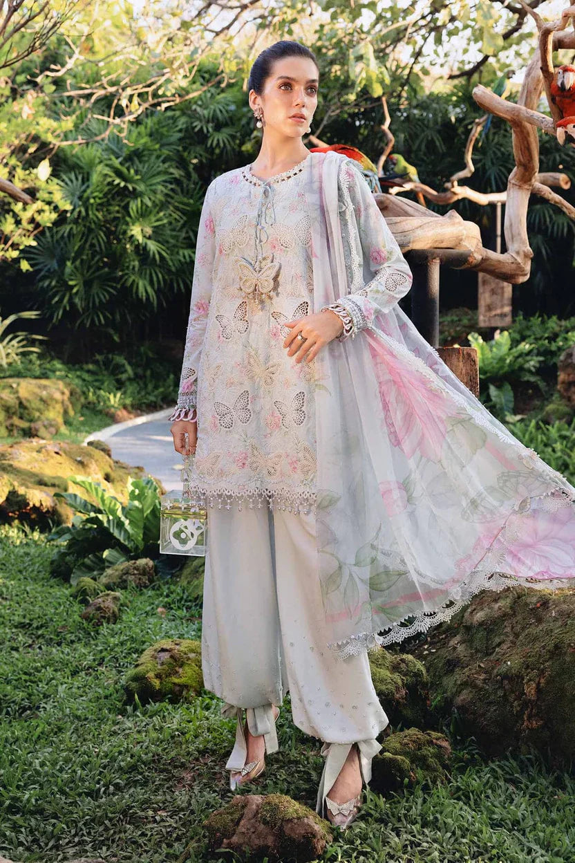 Maria B 2Piece Butterfly Epic Grey Full Printed Lawn Summer'26 Embroidered Unstitched