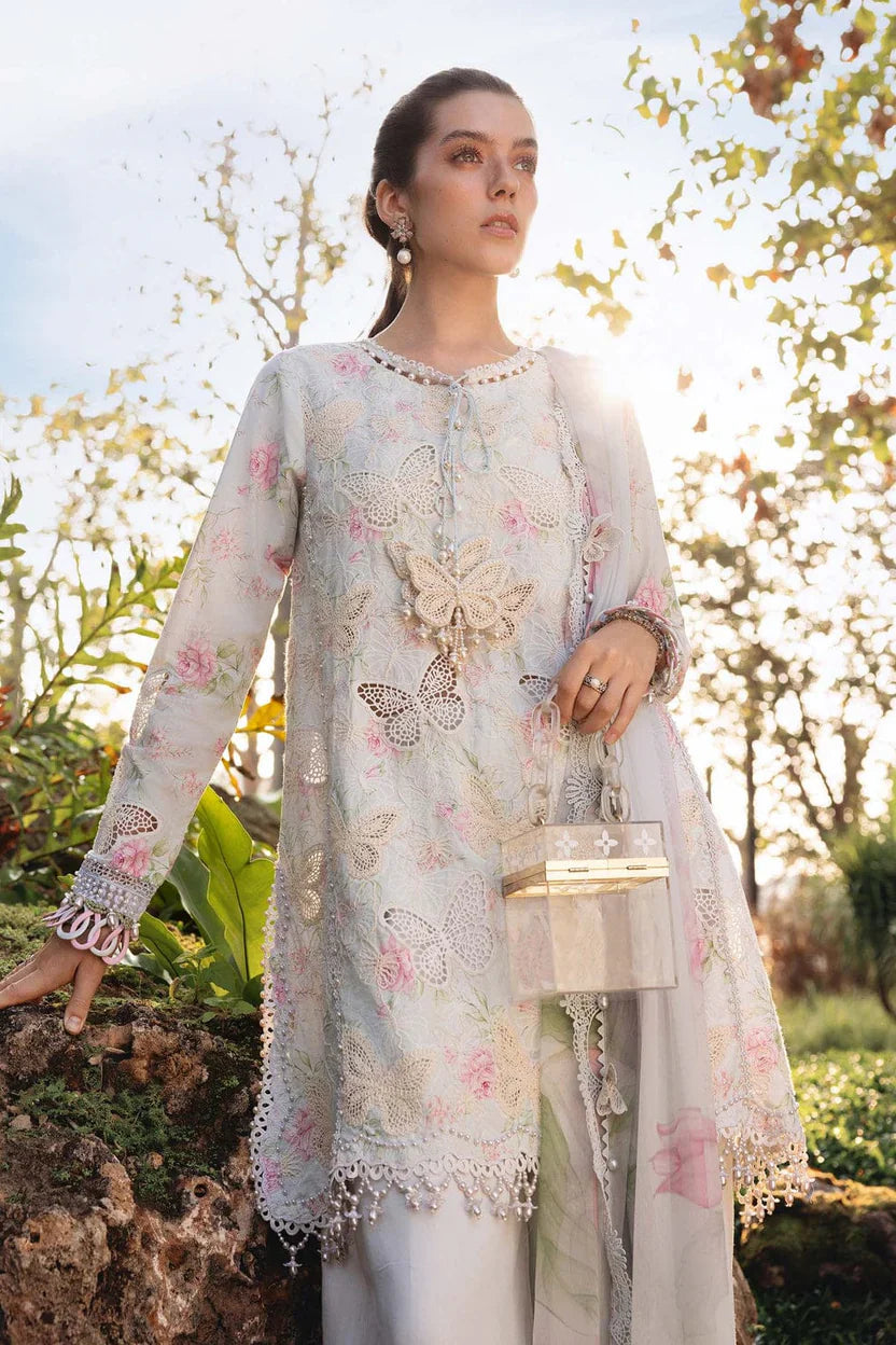 Maria B 2Piece Butterfly Epic Grey Full Printed Lawn Summer'26 Embroidered Unstitched